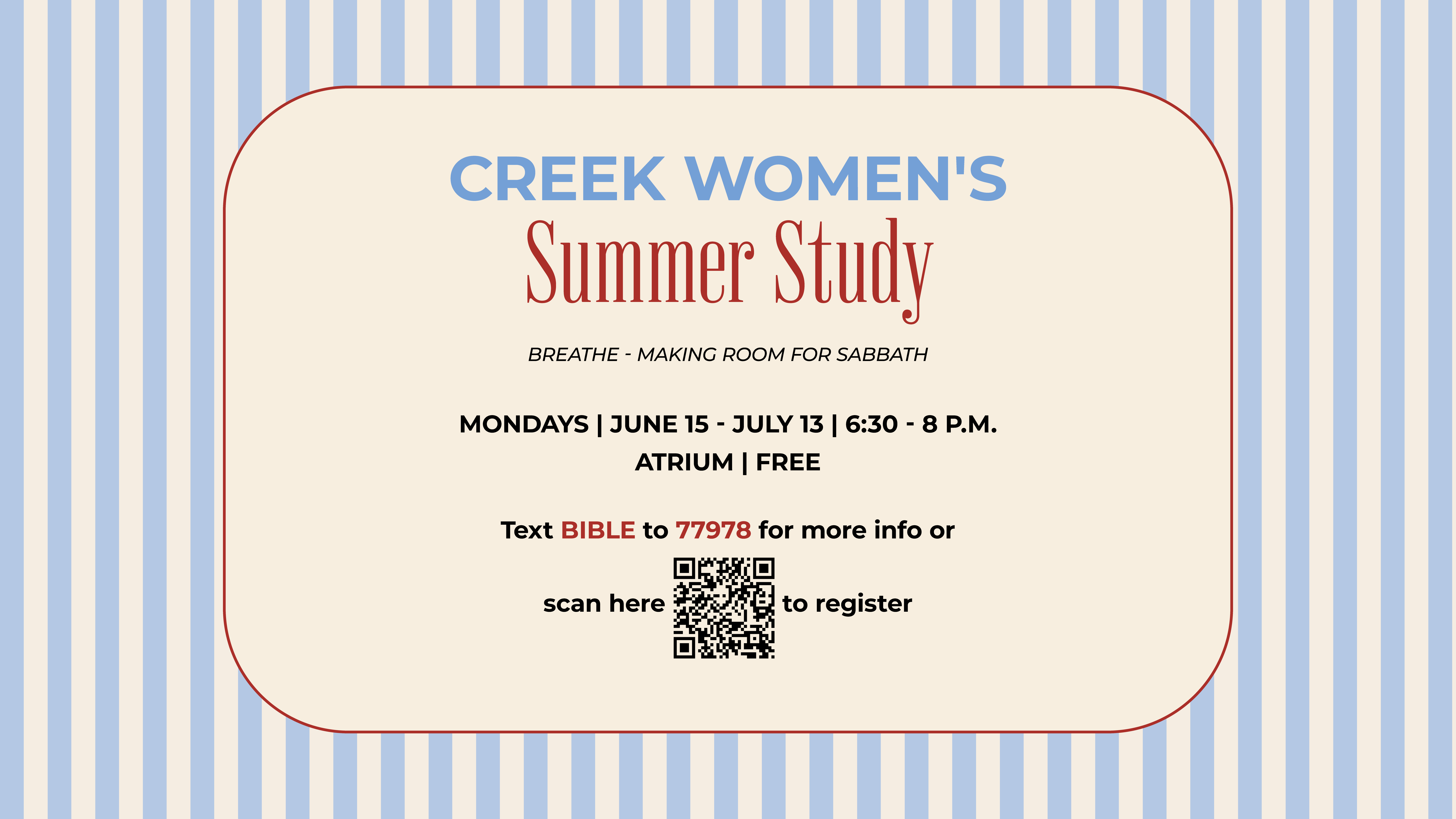 Cottonwood Creek Church - Creek Women Summer Bible Study