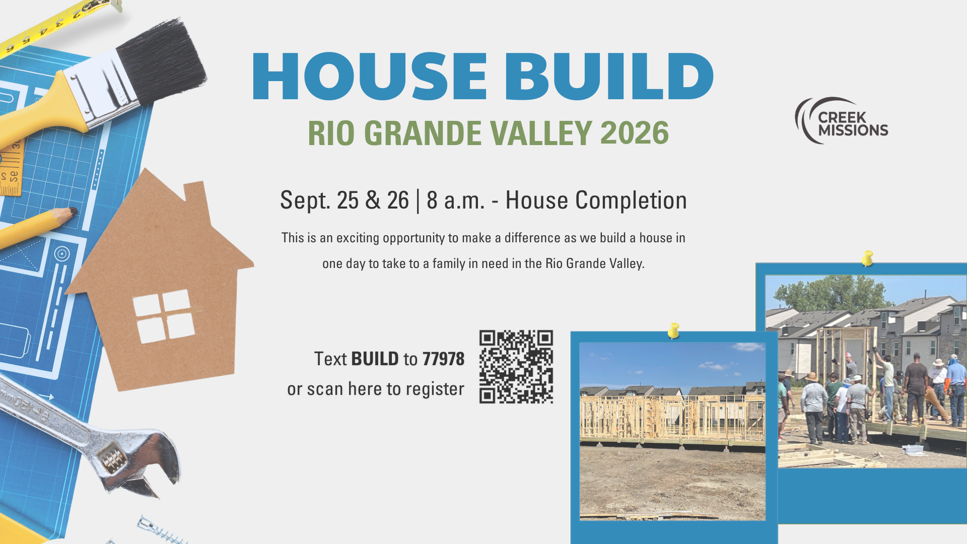 Cottonwood Creek Church - House Build 2026