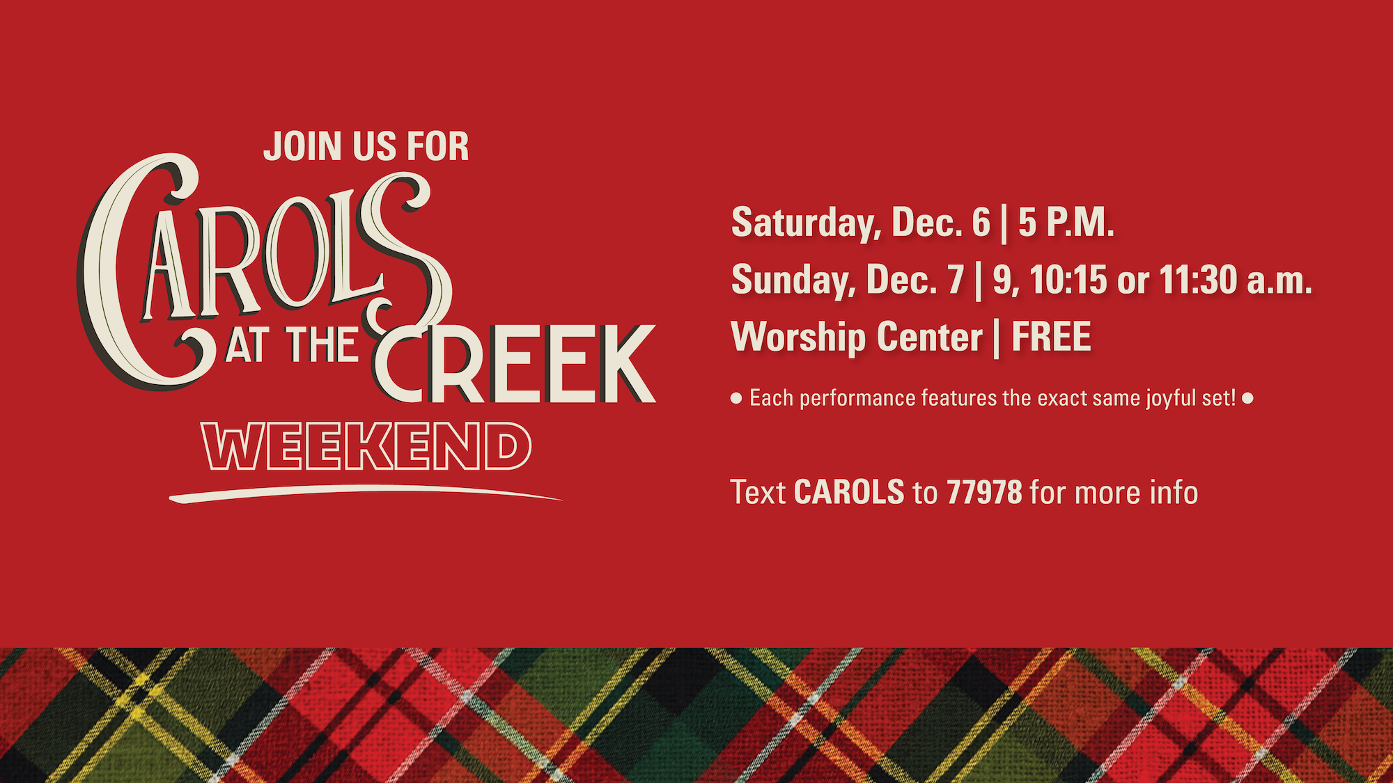Cottonwood Creek - Carols at the Creek Weekend